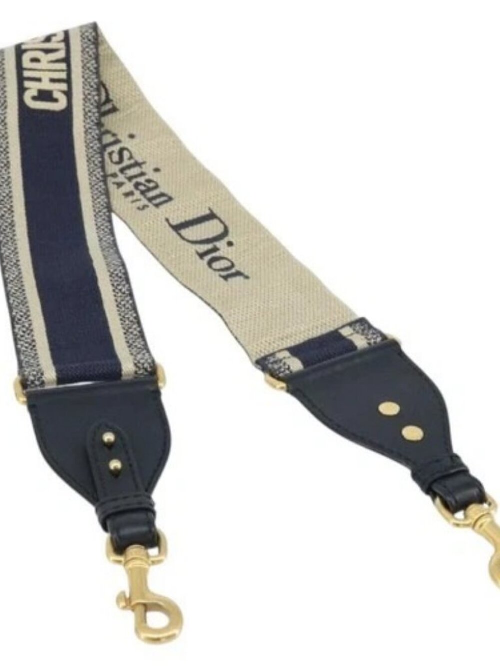 Christian Dior Shoulder Strap Canvas 36.6" Navy Auth ep13581
